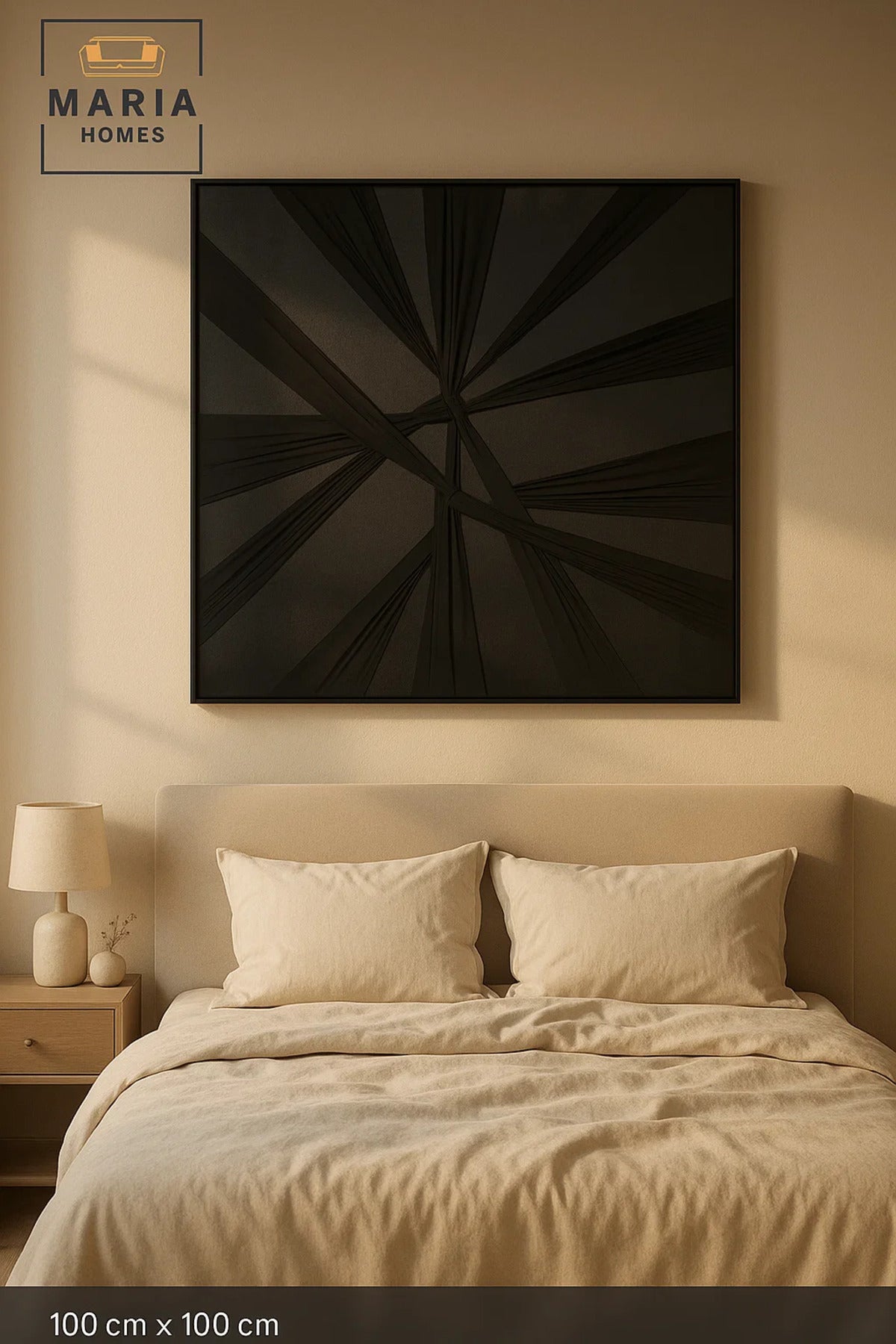 Black Abstract Wall Art Modern Minimalist Decor for Living Room Bedroom Office Interior