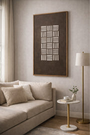 Abstract Natural Wood Wall Art with Wooden Frame Modern Decorative Panel abstract