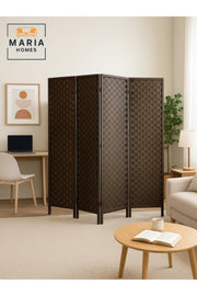 Coffee 4-Panel Folding Room Divider Ð Privacy Partition Screen for Home, Office & Majlis 180_178 cm