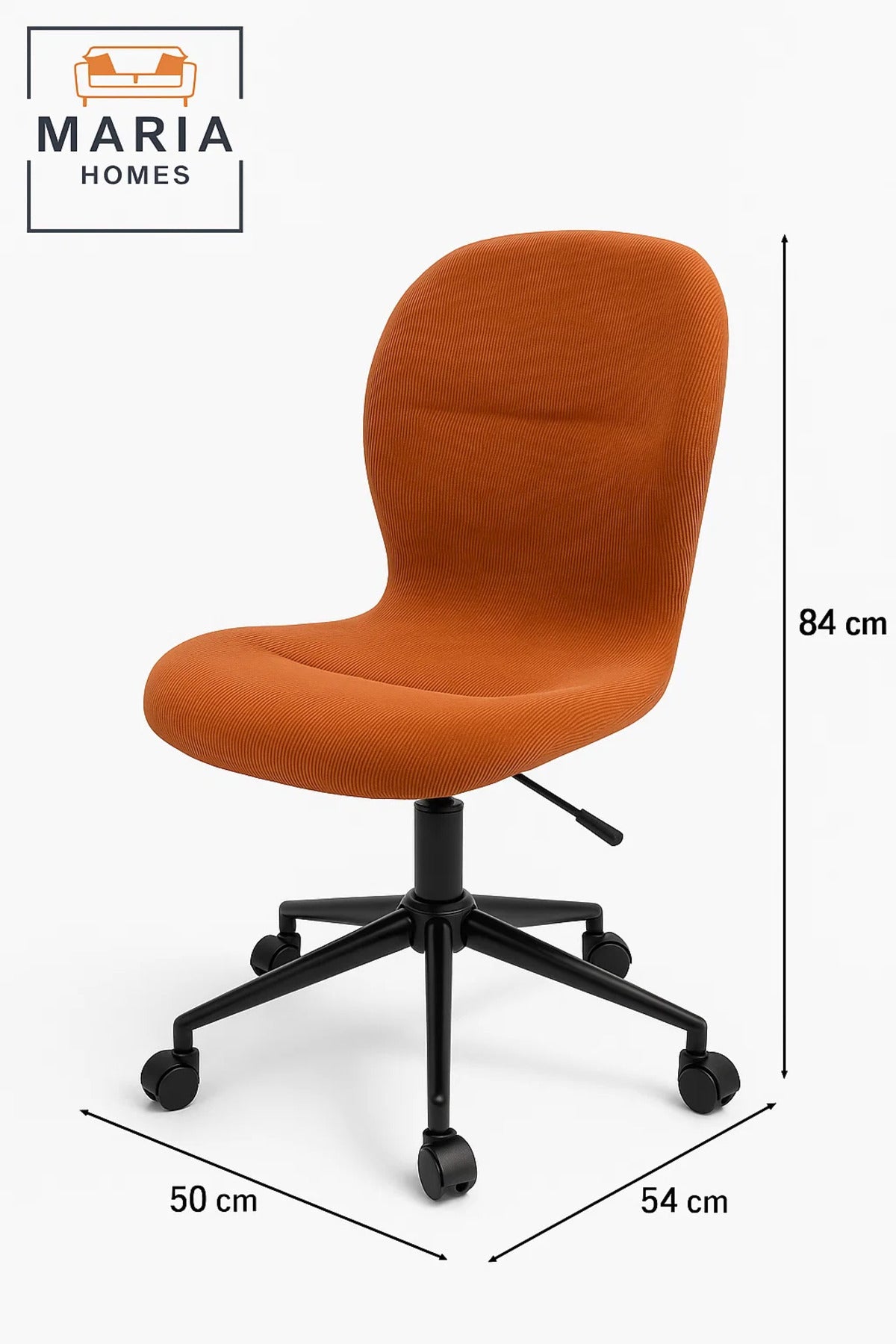 Ergonomic Orange Fabric Office Chair with Wheels Ð Swivel Desk Chair for Home and Workspaces