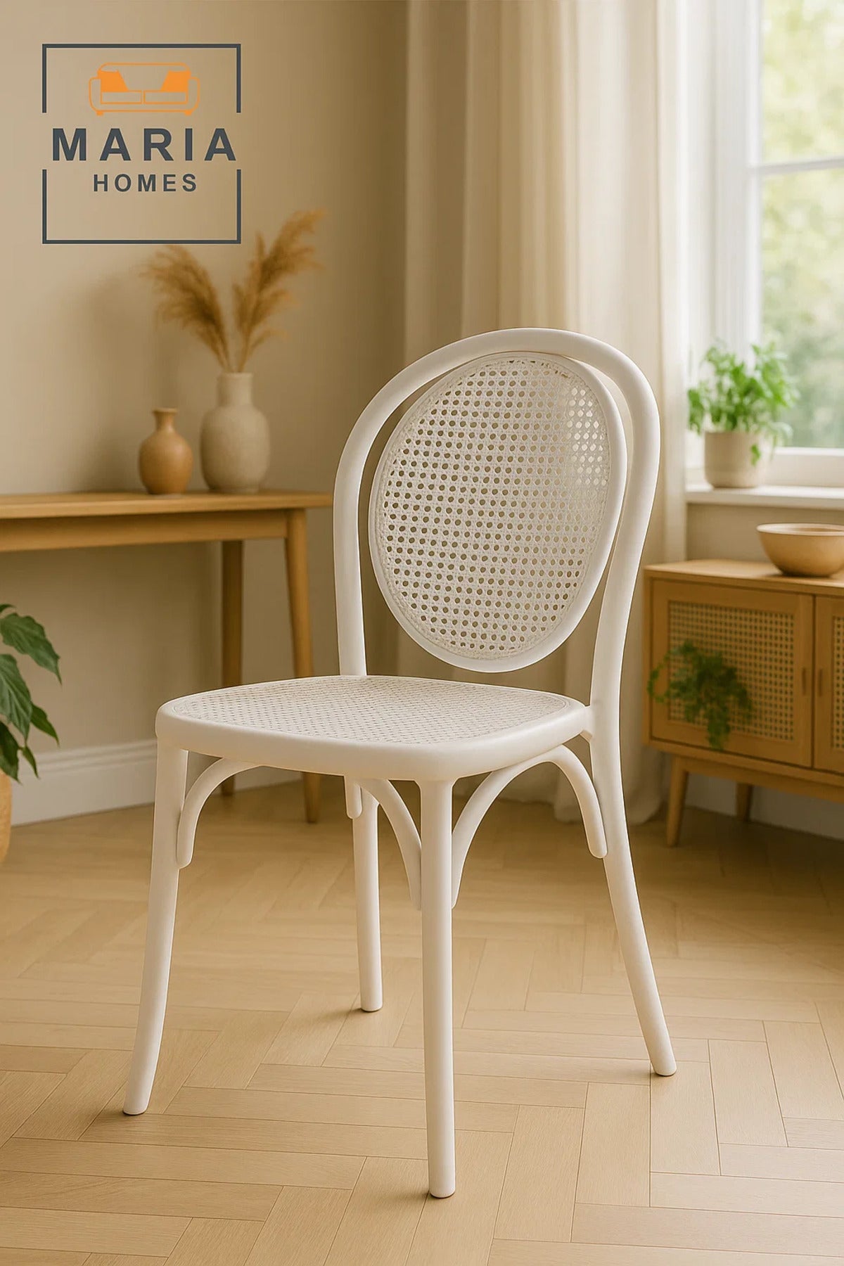 White Modern Plastic Dining Chair Ð Ventilated Backrest for Indoor & Outdoor Use