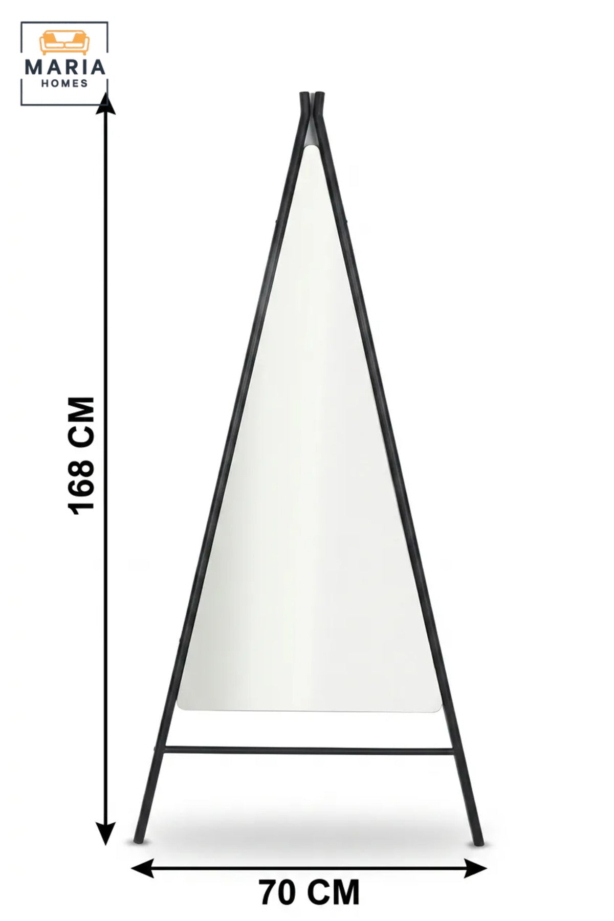 Modern Full Length Floor Mirror with Triangular A-Frame Stand, Freestanding Dressing Mirror for Bedroom, Dressing Room, Entryway and Boutique