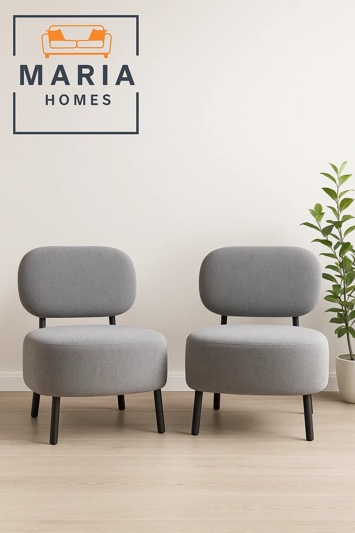 Contemporary Grey Lounge Chair with Wide Cushioned Seat Ð Modern Fabric Accent Chair