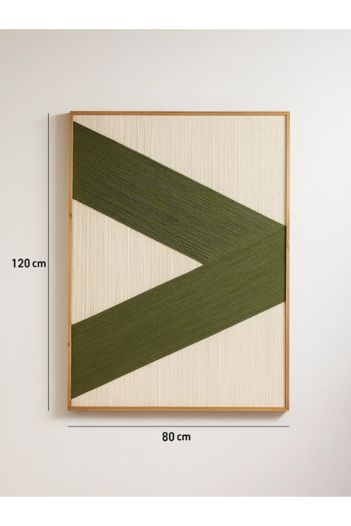 Modern Abstract Wall Art Ð 120_80 cm Beige and Green Geometric Framed Canvas