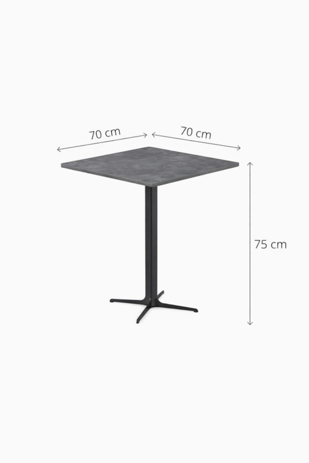 Modern Grey Coffee Table with Black Base, 70x70x75 CM modern grey coffee Dinner