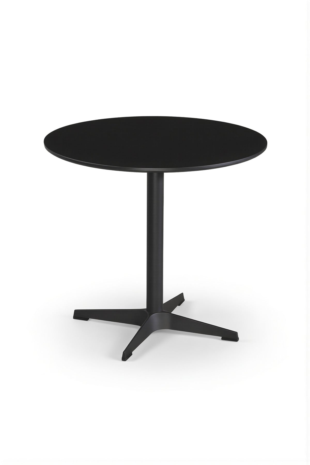 Stylish Black Round Dining Table 80cm Modern Bistro Coffee Table for Kitchen and Living Room