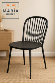 Modern Black Plastic Dining Chair with Spindle Back Ð Sleek and Sturdy Design