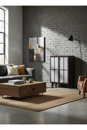 Modern BROWN.G Storage Cabinet with Textured Panel Doors