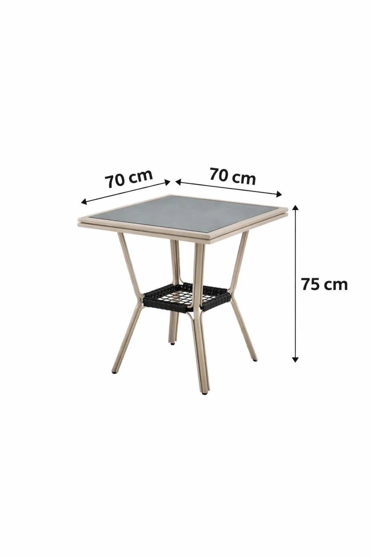 Modern Beige Caf≈Ω Table with Glass Top √ê Compact Square Coffee Table