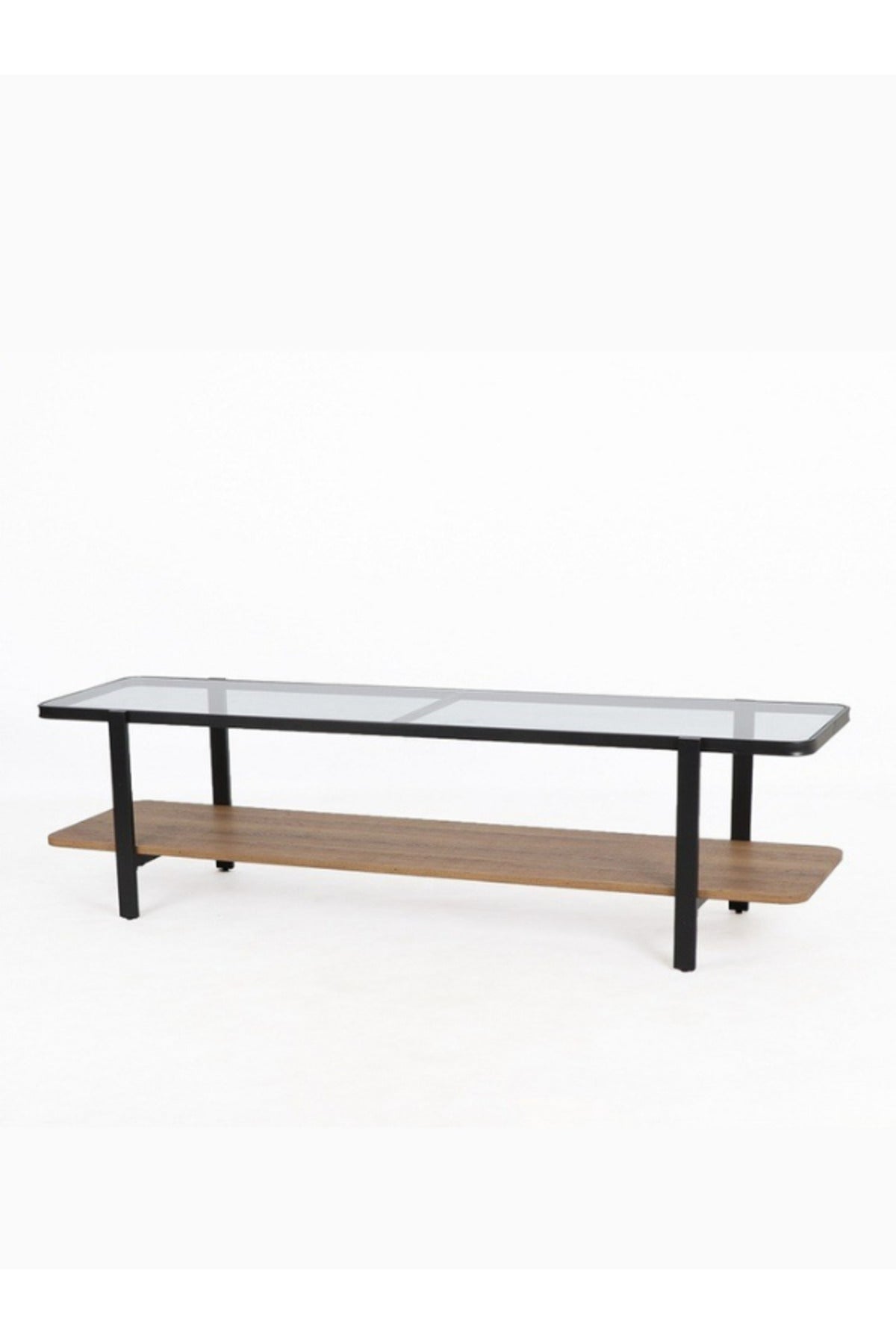 Modern Glass Top TV Stand with Storage Shelf Ð 180_40_50 cm