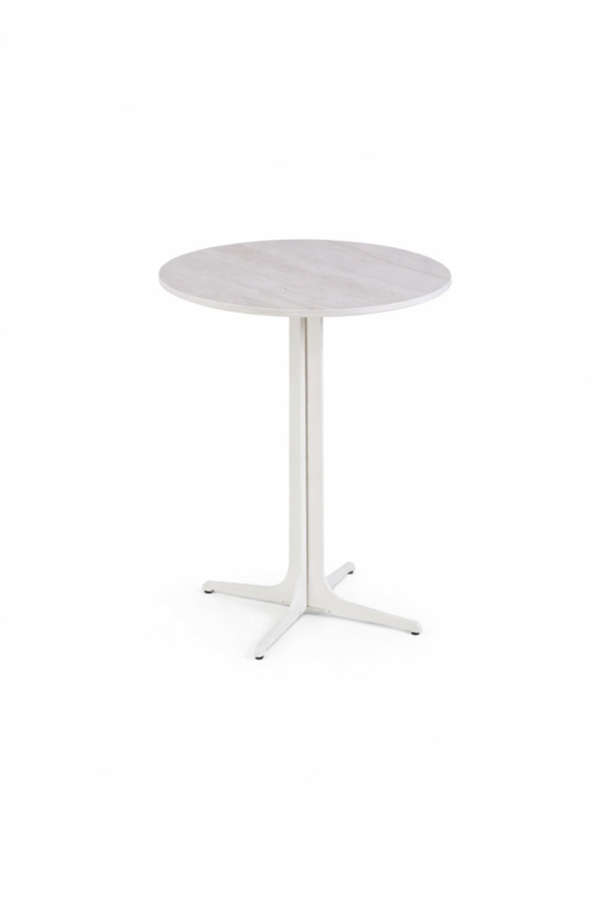 Round Light Grey Ceramic Side Table with Metal Base 45_45_55 cm Modern Accent round
