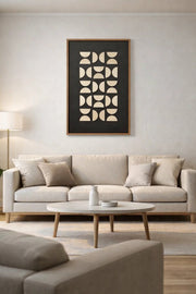 Geometric Wooden Wall Art with Abstract Design Ð 120x80 cm Framed Artwork for Contemporary Spaces