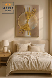 Luxury Abstract Wall Art Ð Modern 3D Decorative Canvas Ð Gold Sunburst Home DŽcor