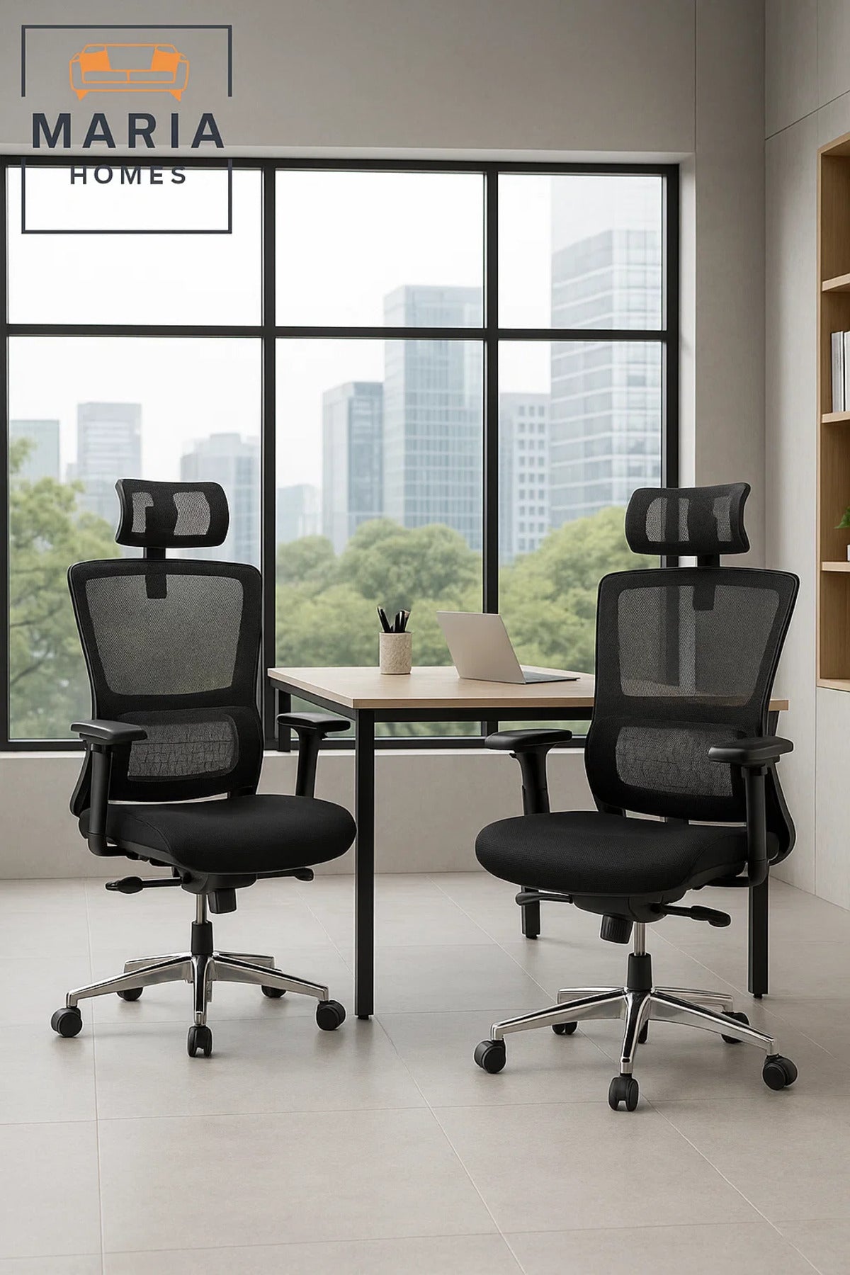 Premium Black Mesh Ergonomic Office Chair With Headrest And 4d Armrests Ð Adjustable Comfort