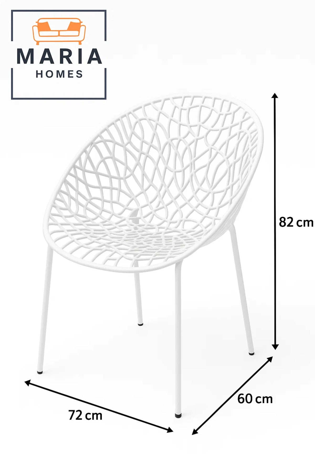 Modern White Net Design Outdoor Chair Ð Stylish & Durable Plastic Seating