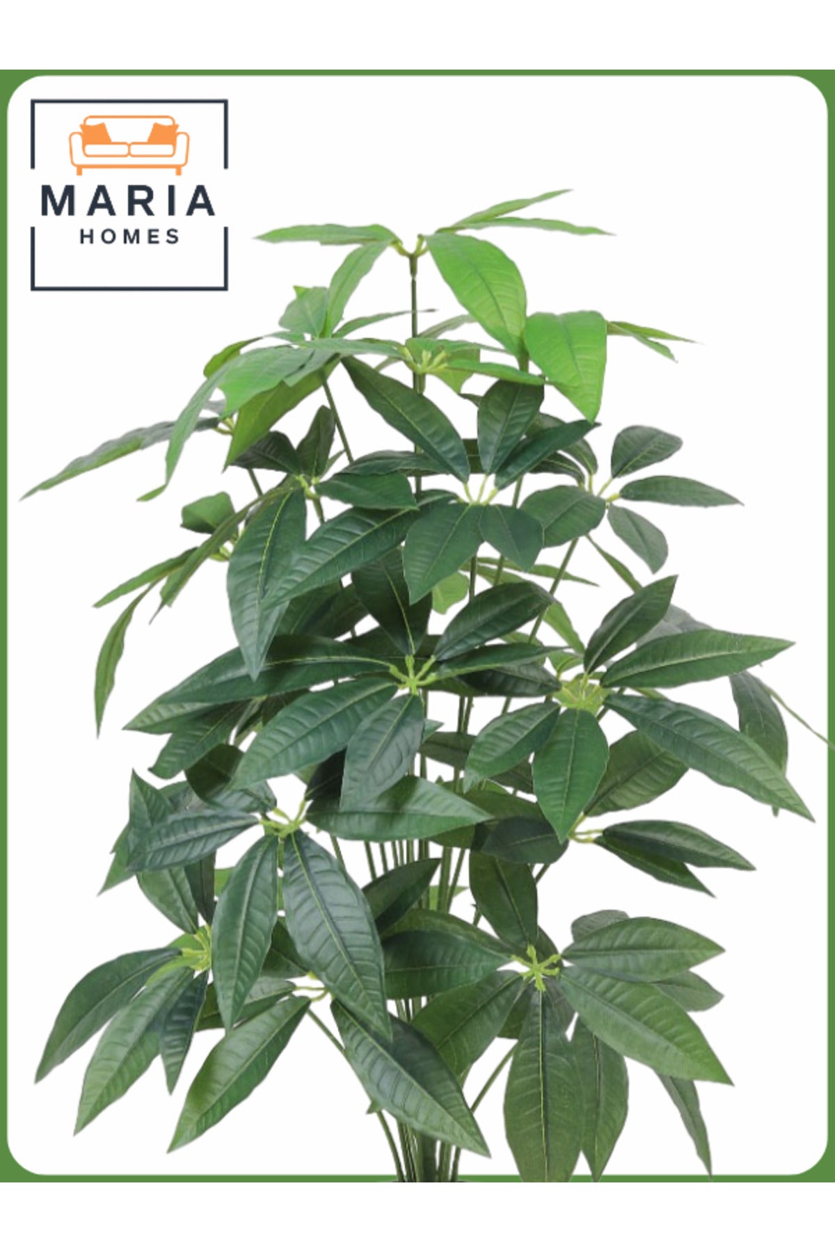 Artificial Mango Leaf Tree 100 cm Ð 24 Branches in Black Pot with Silver Dots