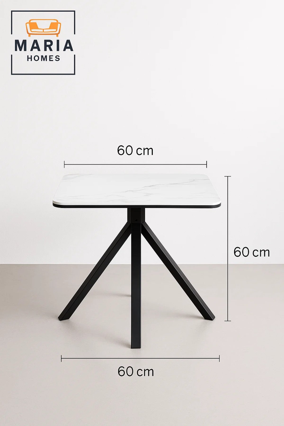 White Marble Dining Table Modern Caf≈Ω Restaurant, Office & Home Metal Furniture 60_60_60 cm