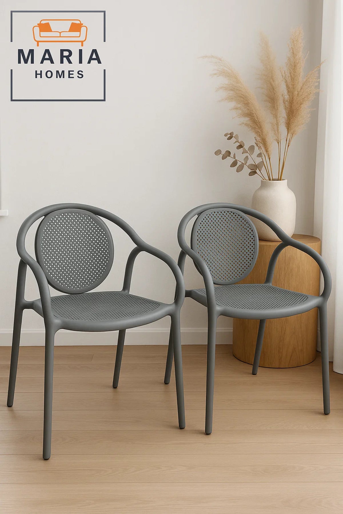 Grey Metal Mesh Chair with Armrest Ð Stylish Indoor Outdoor Seating Solution