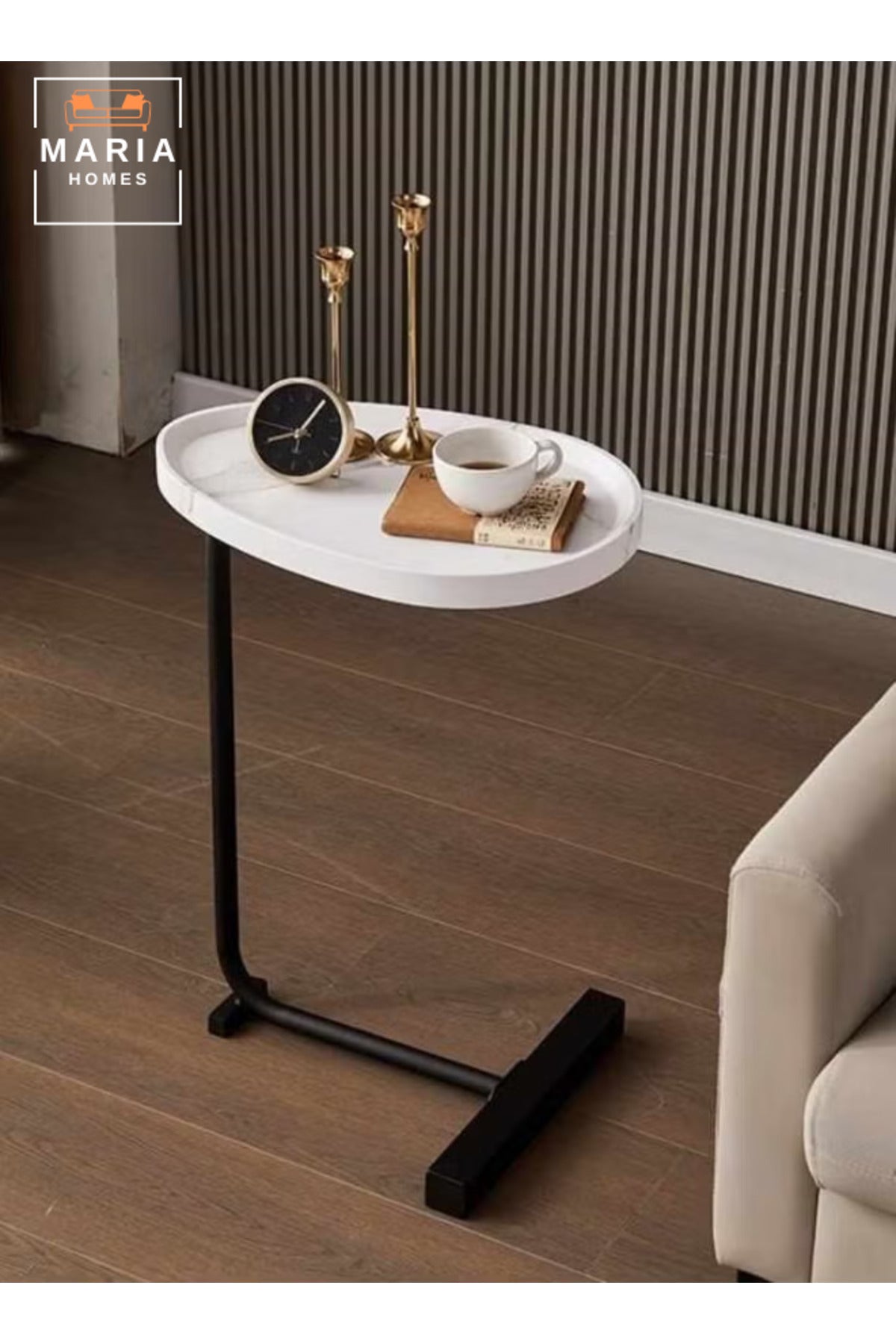 C- Shaped Sturdy Nordic Style Coffee Table Sofa Side Table End Table For Living Room