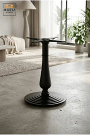 Black Classic Pedestal Dining Table Base with Decorative Central Column and Round Support – 71 cm for Home, Café and Restaurant Use