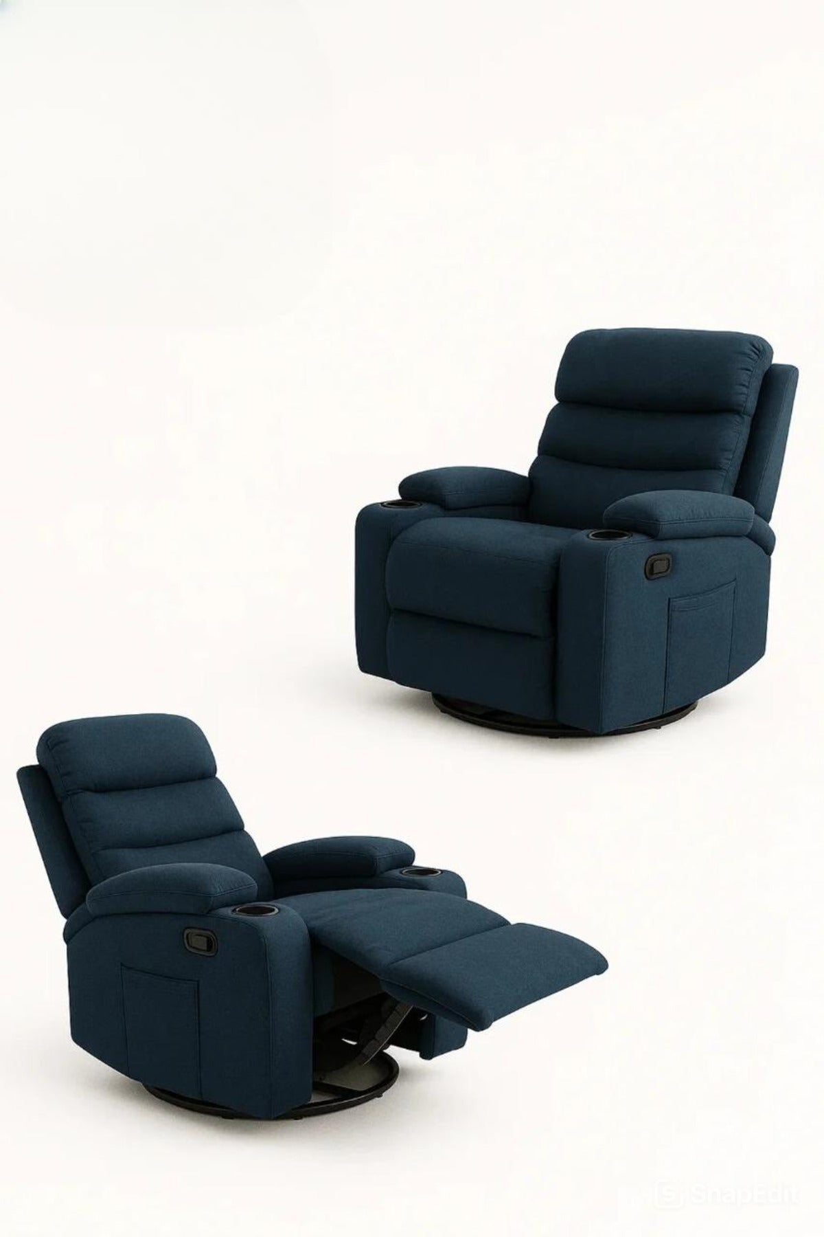 Plush Blue Recliner Chair