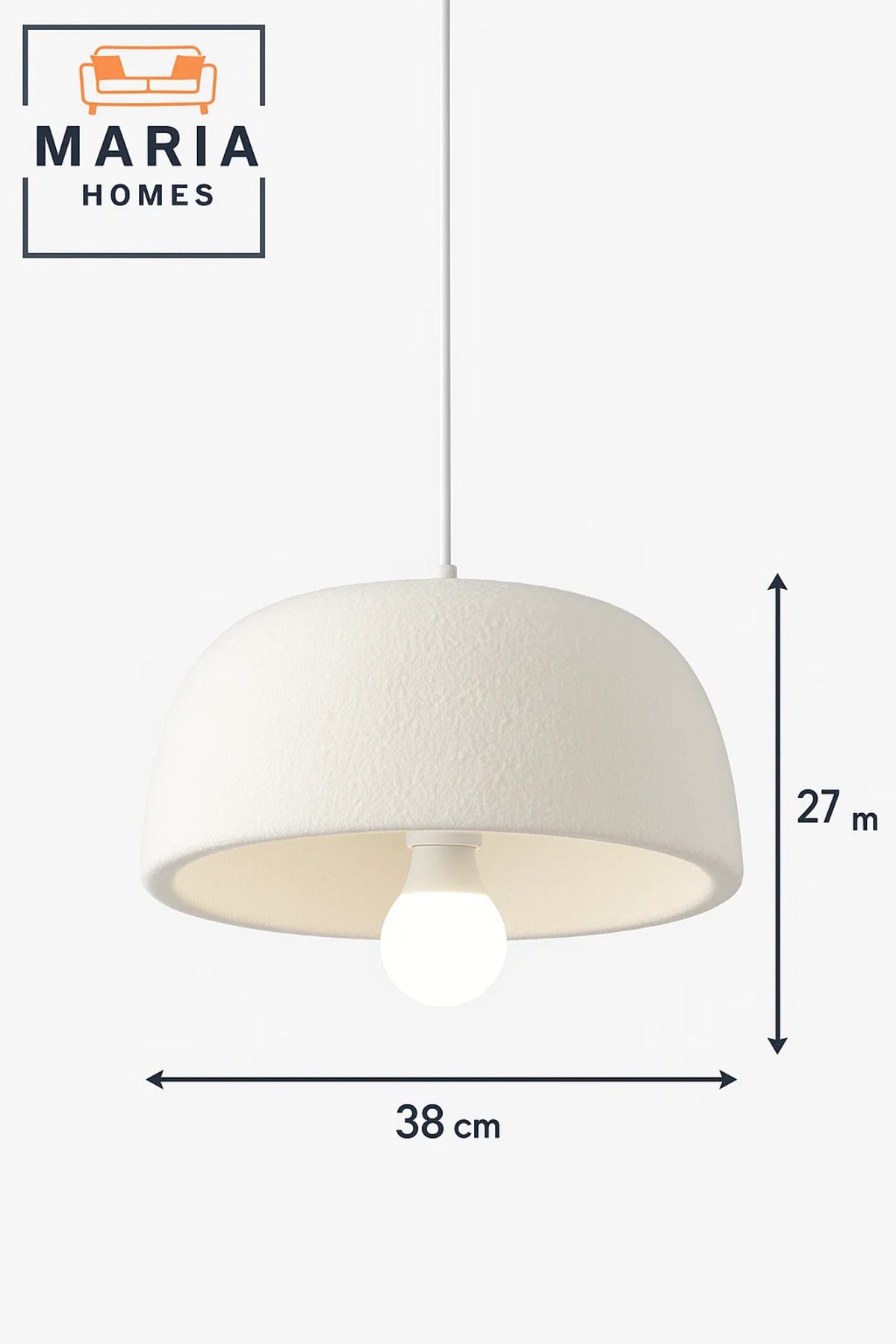 Oversized Textured White Dome Pendant Light