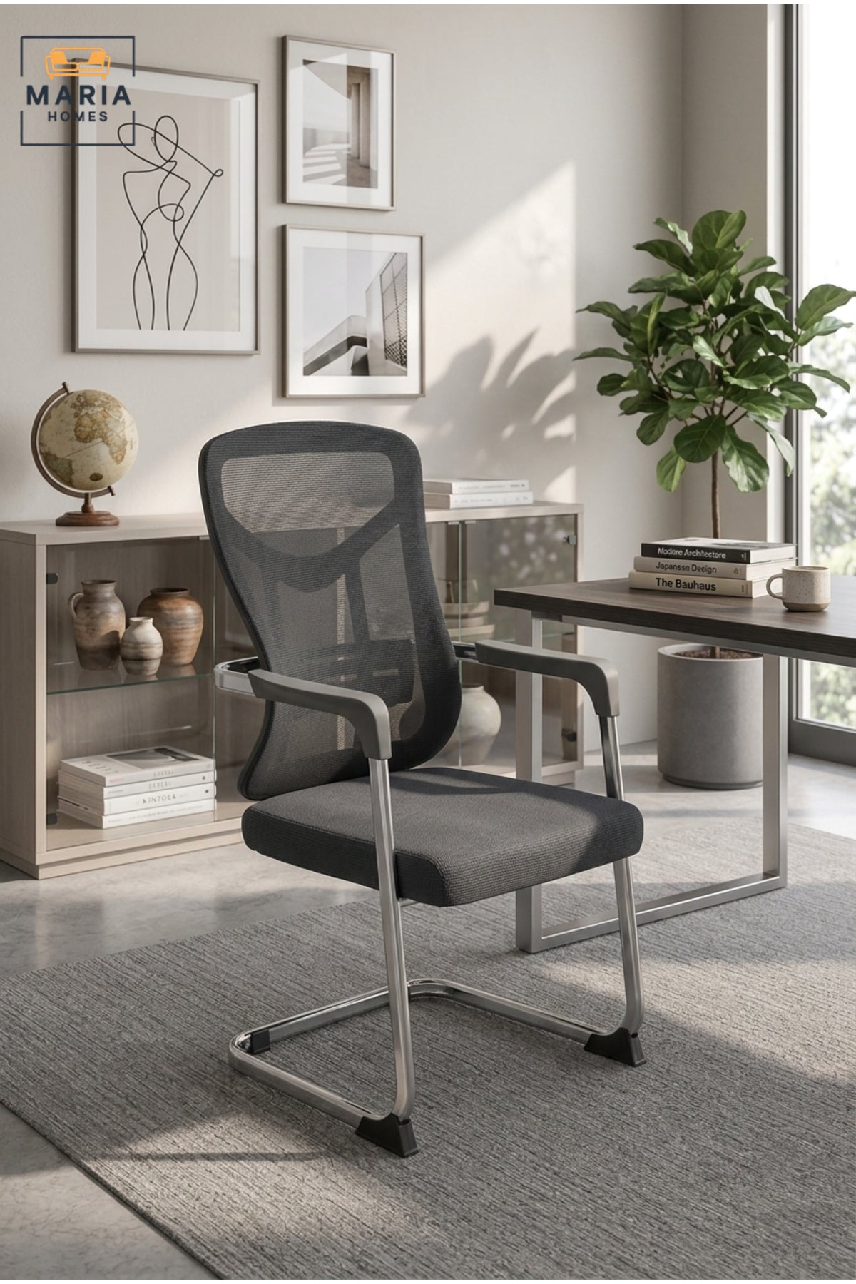 Ergonomic Mesh Visitor Chair with Armrests Ð Modern Conference Chair for Office, Meeting Room & Reception Area