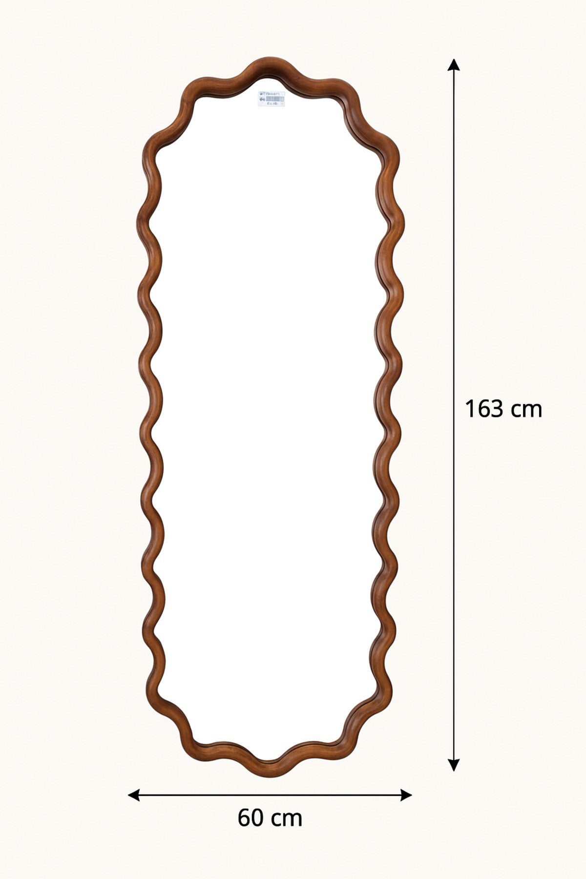 Wavy Wooden Frame Floor Mirror 163_60 cm Ð Full-Length Standing Dressing Mirror