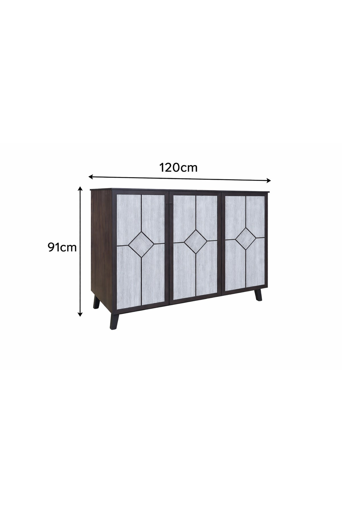 Modern BROWN.G Sideboard with Geometric Panel Doors & Storage