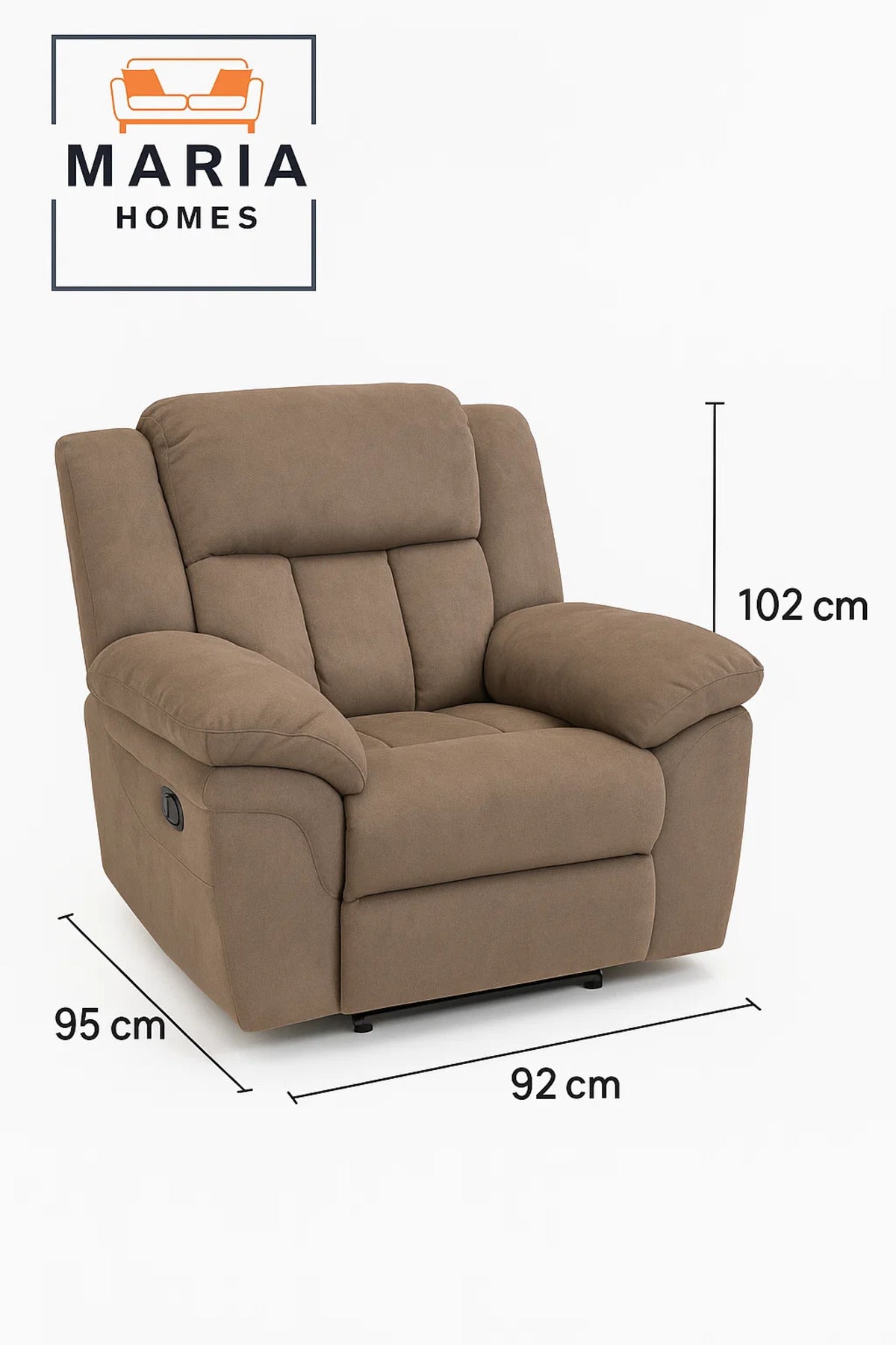 Plush Brown Recliner Armchair Ð Oversized Lounger for Living Room Comfort