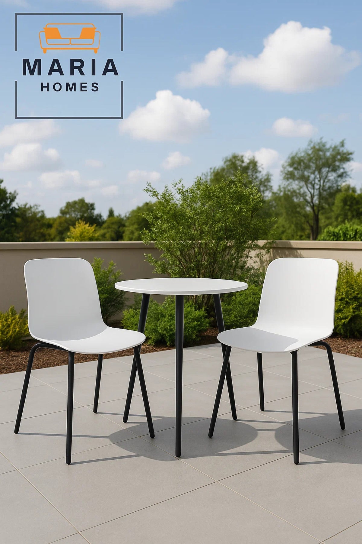 Modern White Plastic Dining Chair with Metal Legs Ð Minimalist Ergonomic Chair for Home or CafŽ