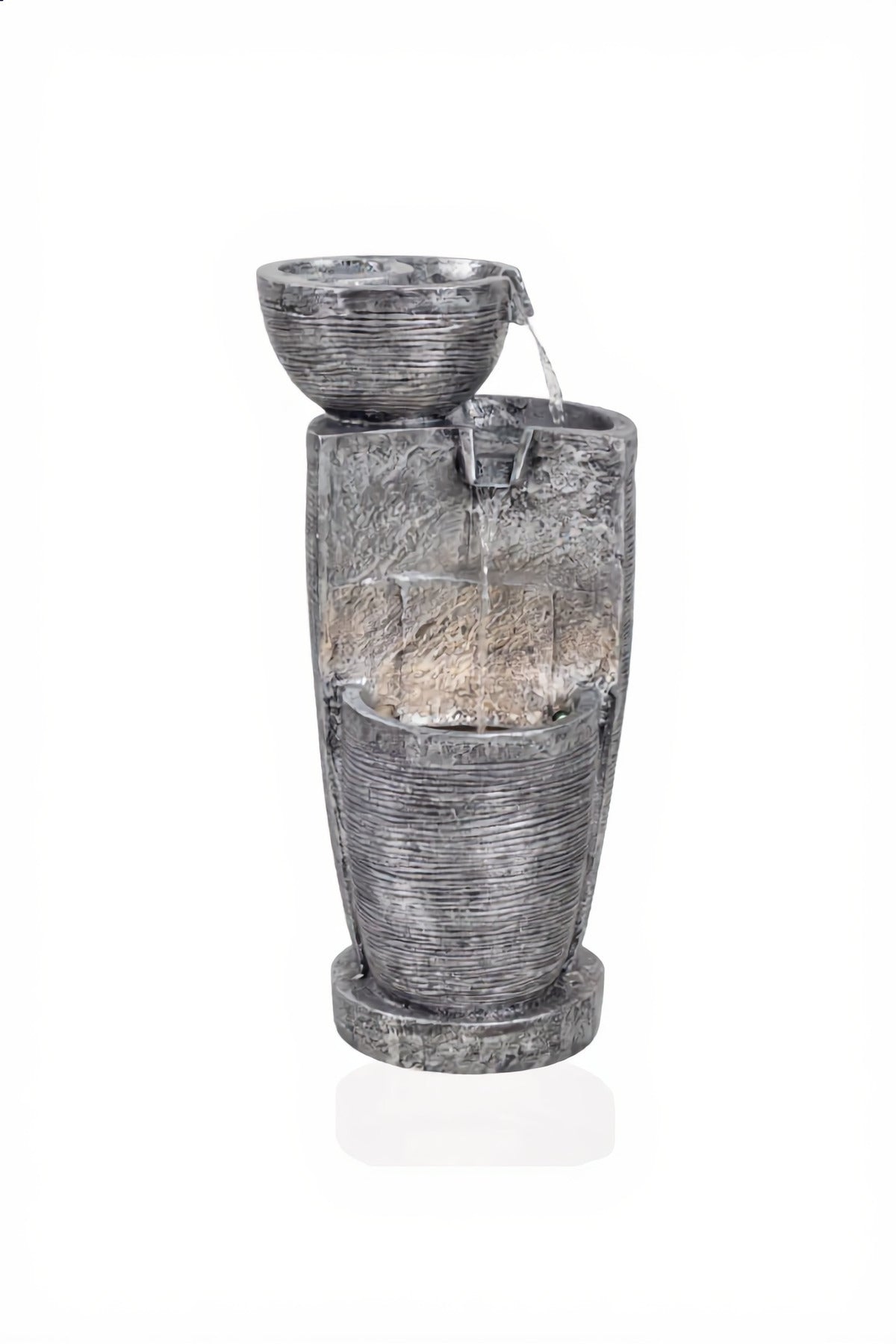 Modern Grey Indoor Water Fountain 85cm Decorative Cascade Waterfall for Home Office Decor