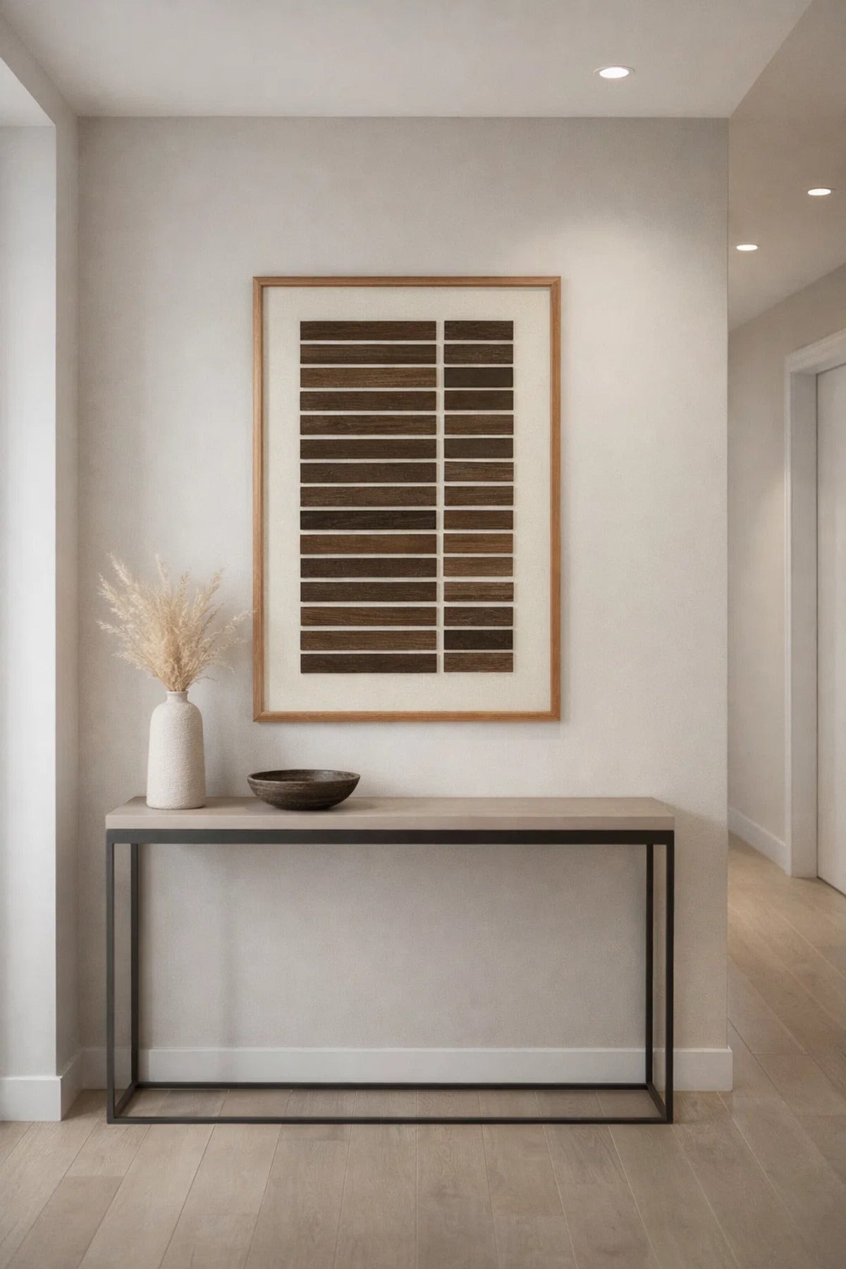 Premium Wood Wall Art 120x80cm Geometric Relief Panel for Living Room Bedroom Office Decoration