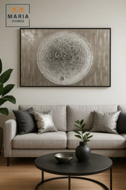 3D Metallic Wall Art Textured Moon Design Abstract Decorative Panel for Modern Homes120*80CM