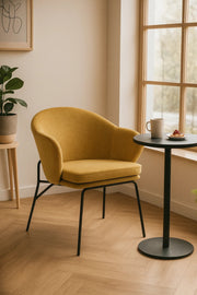Yellow Accent Armchair | Modern Fabric Lounge Chair for Living Room, Office Cabin & Waiting Room
