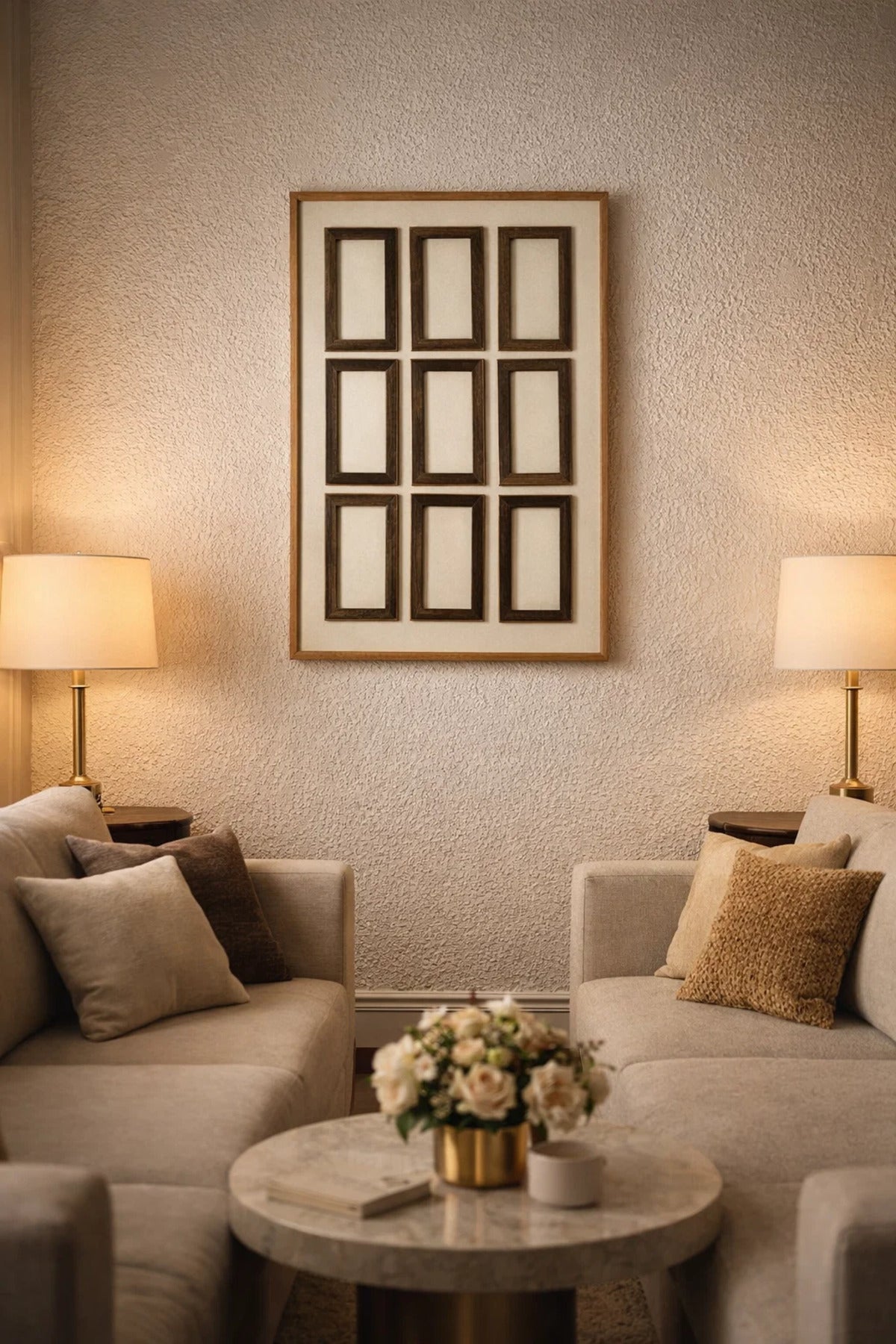 Modern Geometric Wood Wall Art 120x80cm Large Decorative Panel for Living Room Bedroom Home Decor