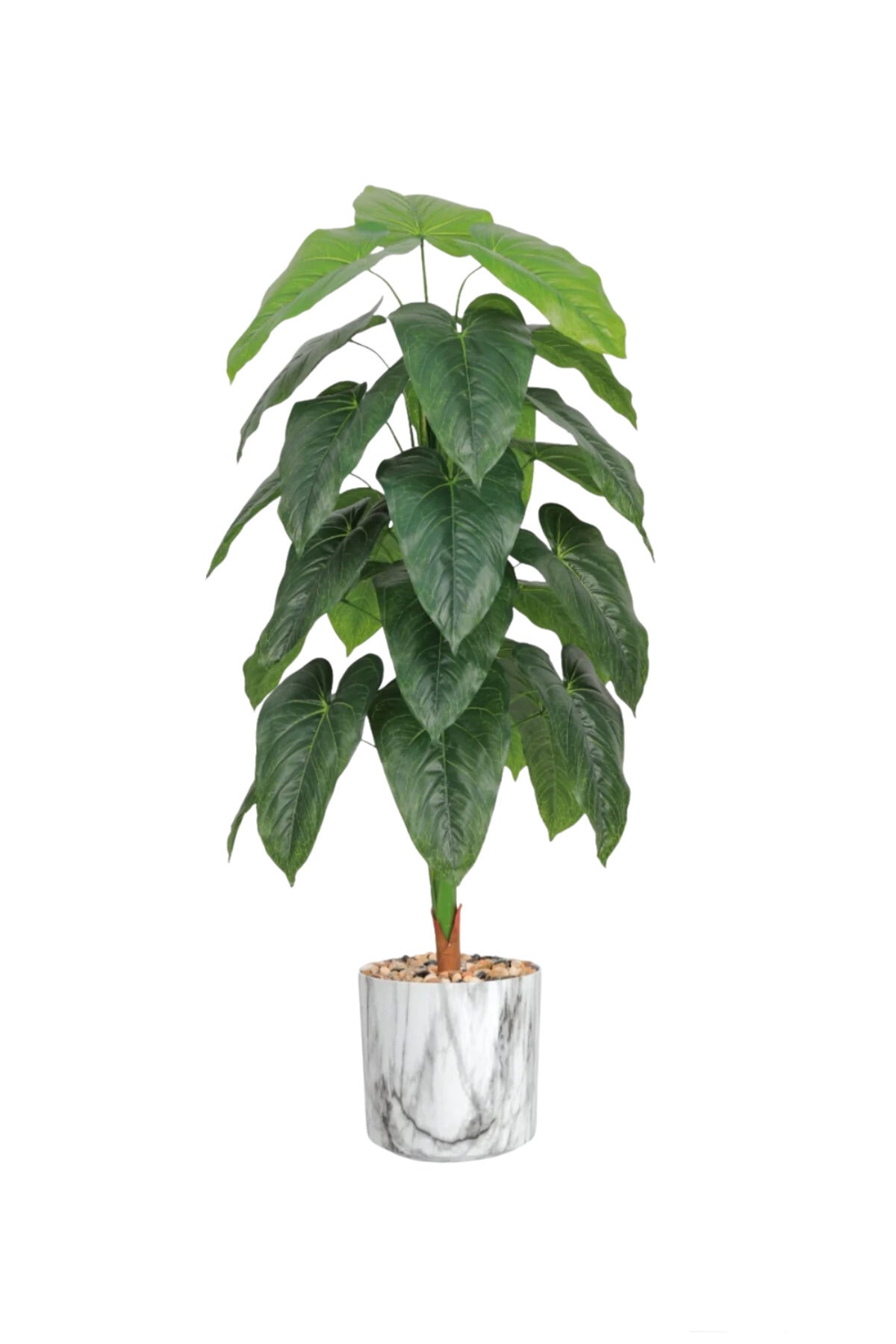 135 cm Artificial Philodendron Tree with White Marble with Pot – Luxury Indoor Decor