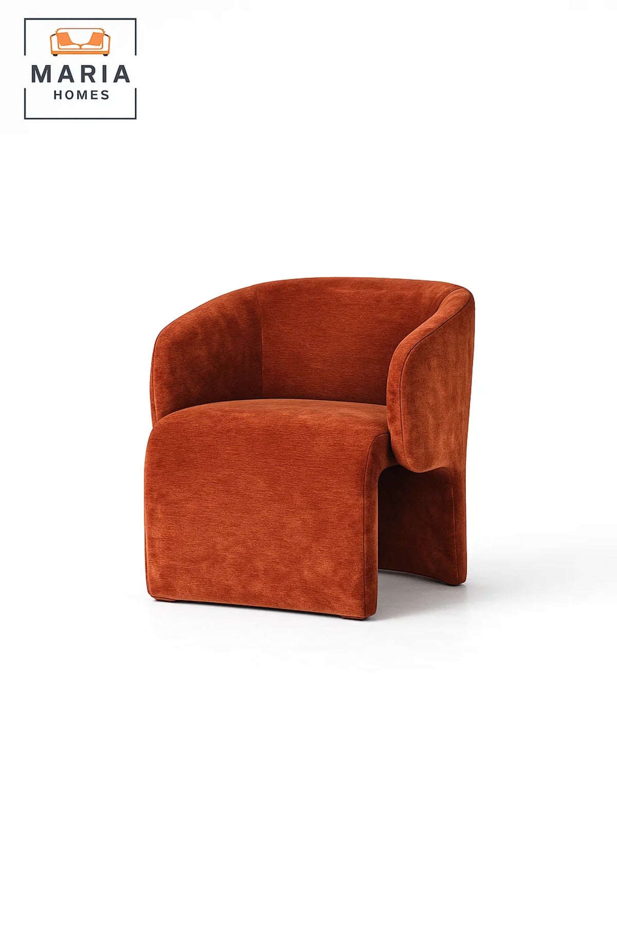 Modern Upholstered Lounge Chair Orange Comfortable Accent Armchair
