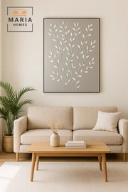 Modern 3D Wall Art √ê Grey Floral Decorative Panel with Raised Branch Design 120_80 cm