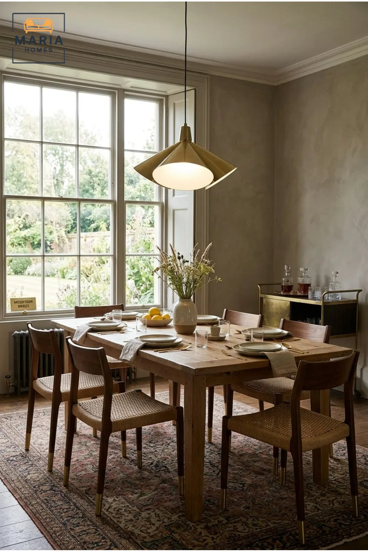Modern Brass Pendant Light with Sculptural Metal Shade and Diffuser, Hanging Ceiling Lamp for Dining Room, Kitchen Island, Living Room, Café and Restaurant