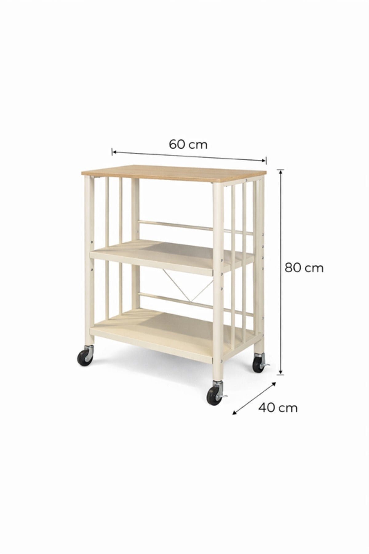 Mobile Storage Shelf with Wheels 60_40_80 cm Multi-Purpose Organize