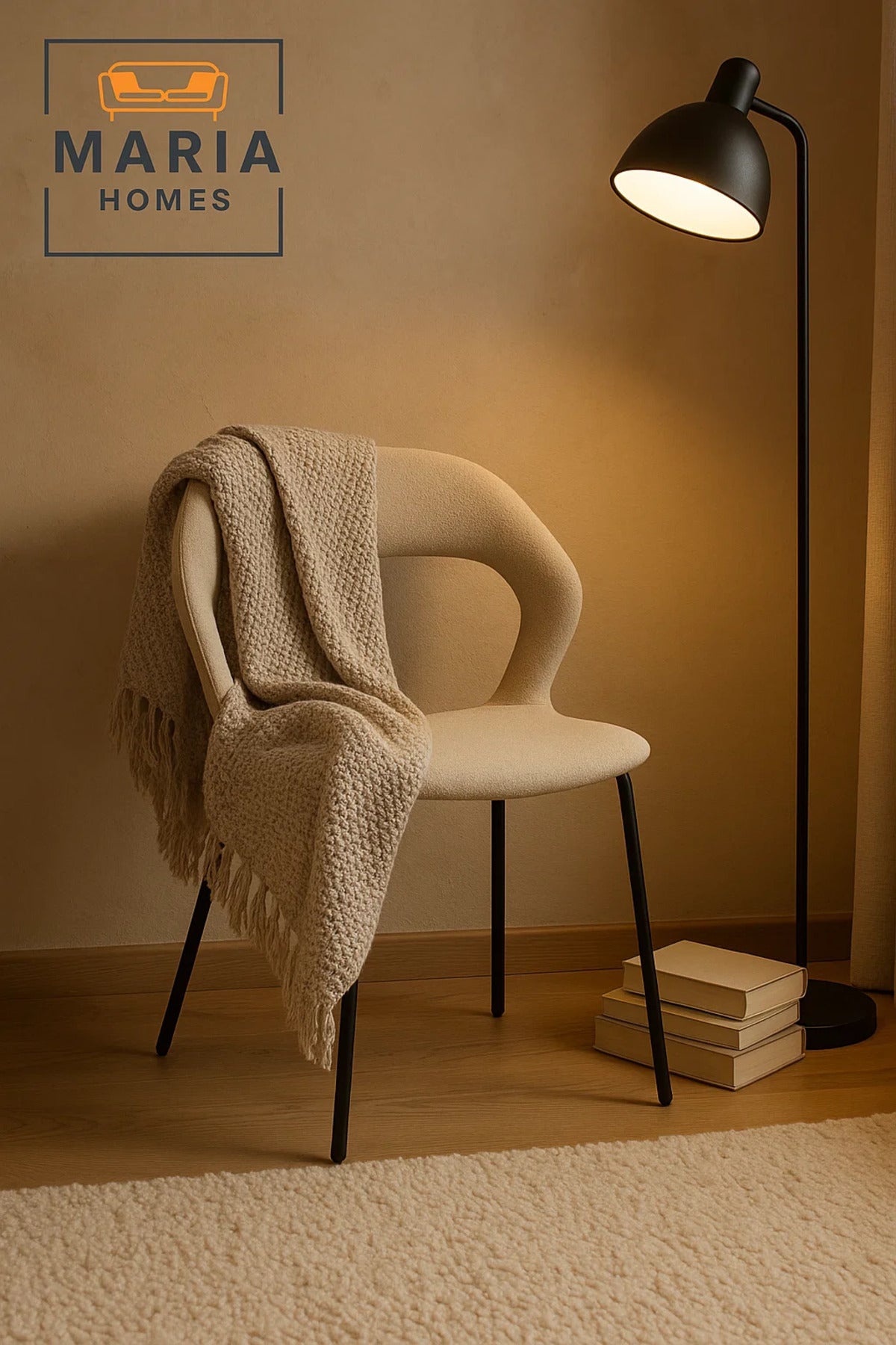 Modern Beige Upholstered Dining Chair