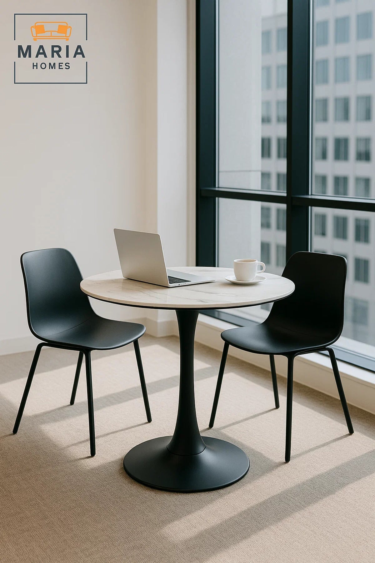 Round White Marble Dining Table √ê Modern Caf≈Ω, Restaurant, Office & Home Metal Furniture 80_80