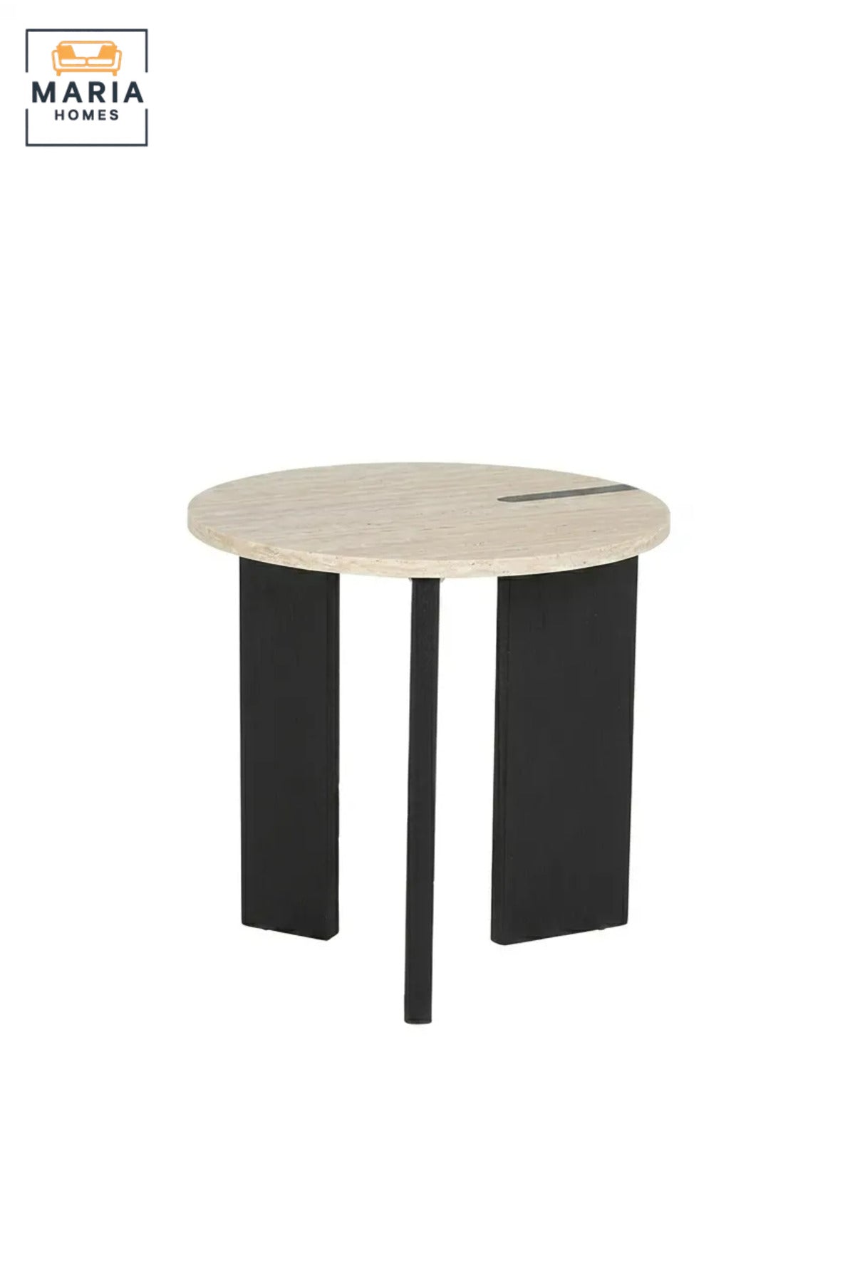 Modern Round Side Table with Wooden Top & Wooden Base, Contemporary End Table for Living Room, Bedroom, Office & Lounge