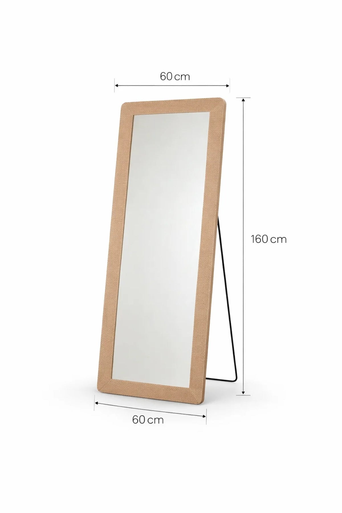 Full Length Standing Mirror Light Brown Frame 160x60cm for Bedroom
