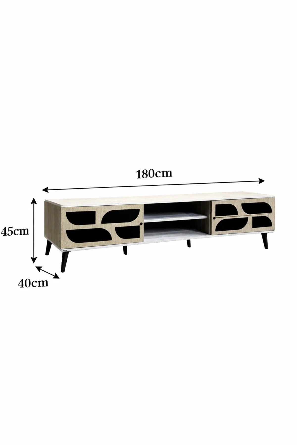 Modern Beige TV Stand Media Console 180cm with Storage for Living Room Entertainment Center Unit