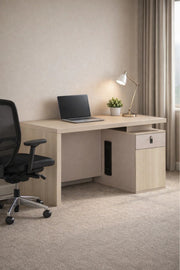 Modern P.O.MORANDI Office Desk with Side Drawer & Cable Management