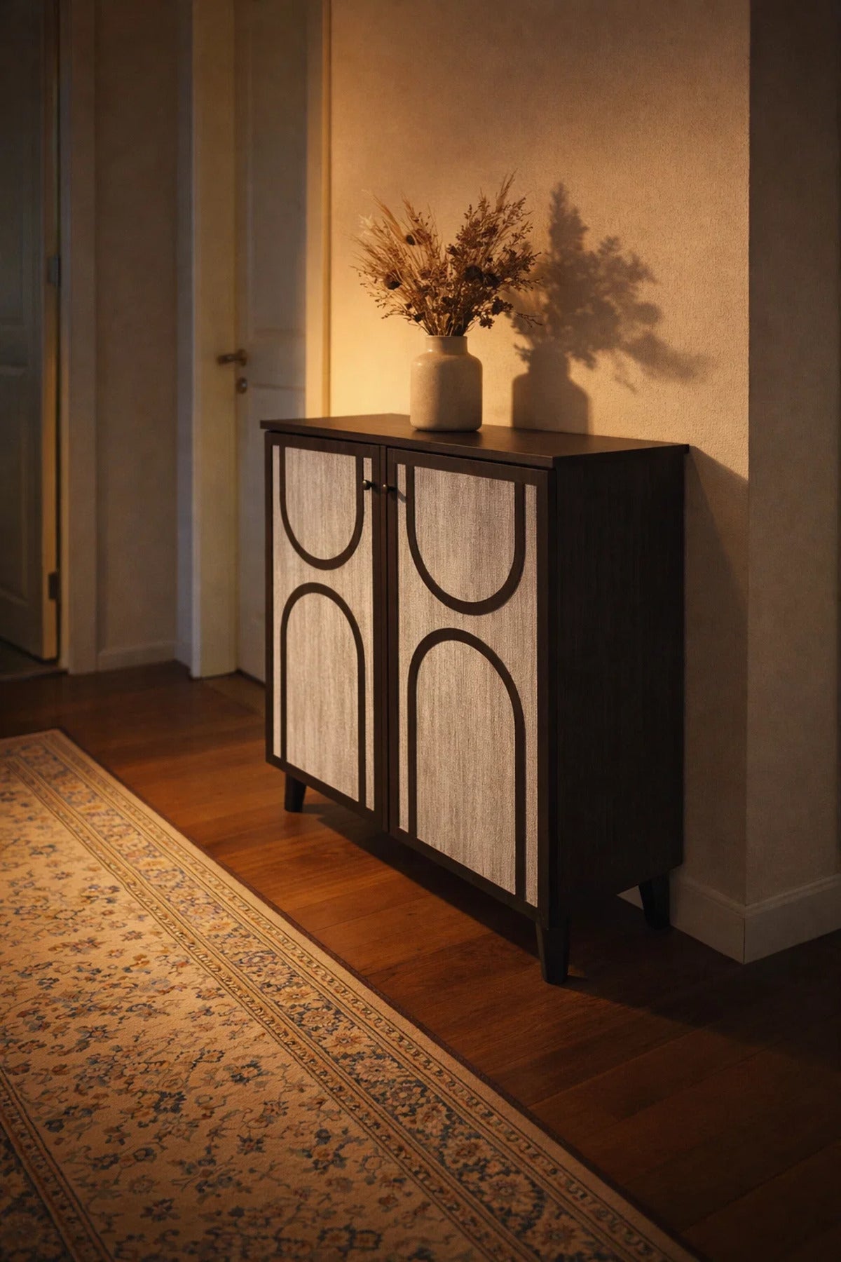 Modern Malaysian Shoe Cabinet 2-Door Storage Organizer Brown Grey Entrance Hallway Stand 80cm
