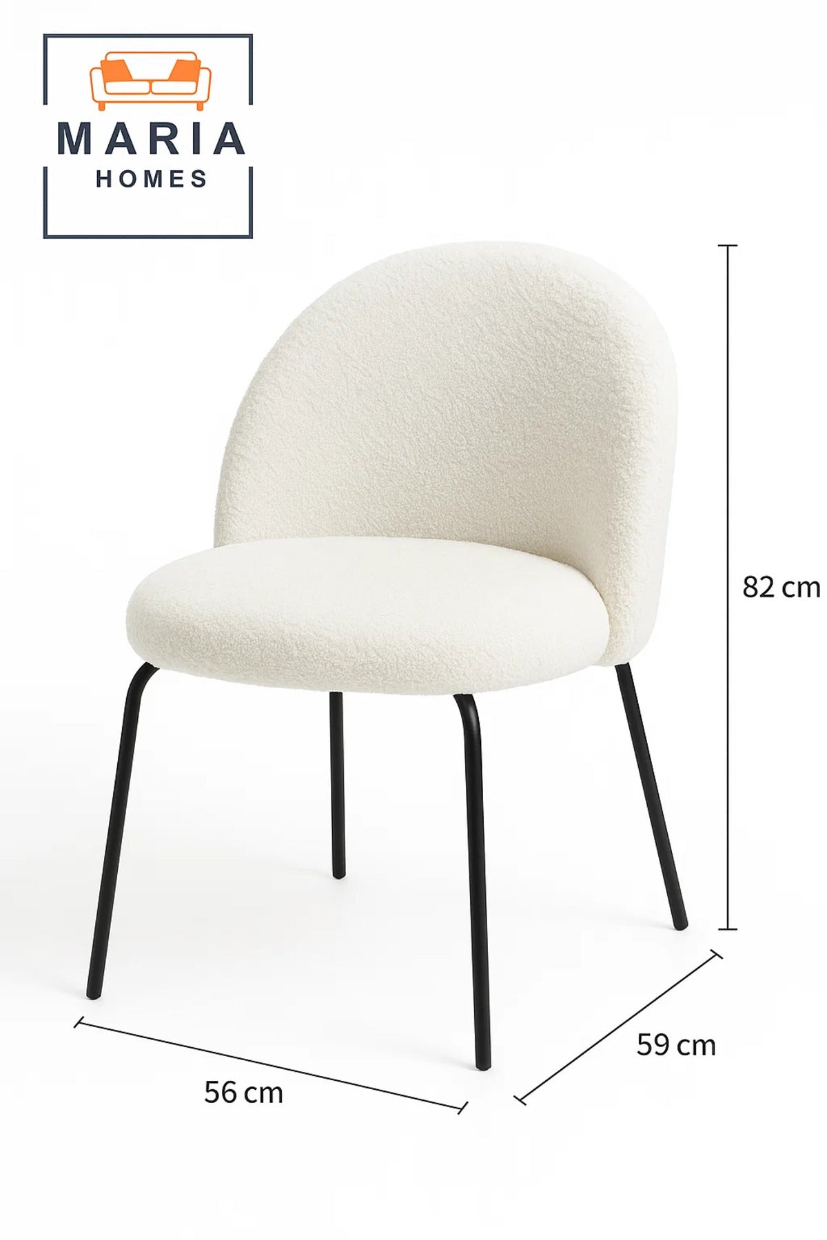 Modern Curved BouclŽ Accent Chair with Black Metal Legs Ð Cozy Upholstered Lounge Seating