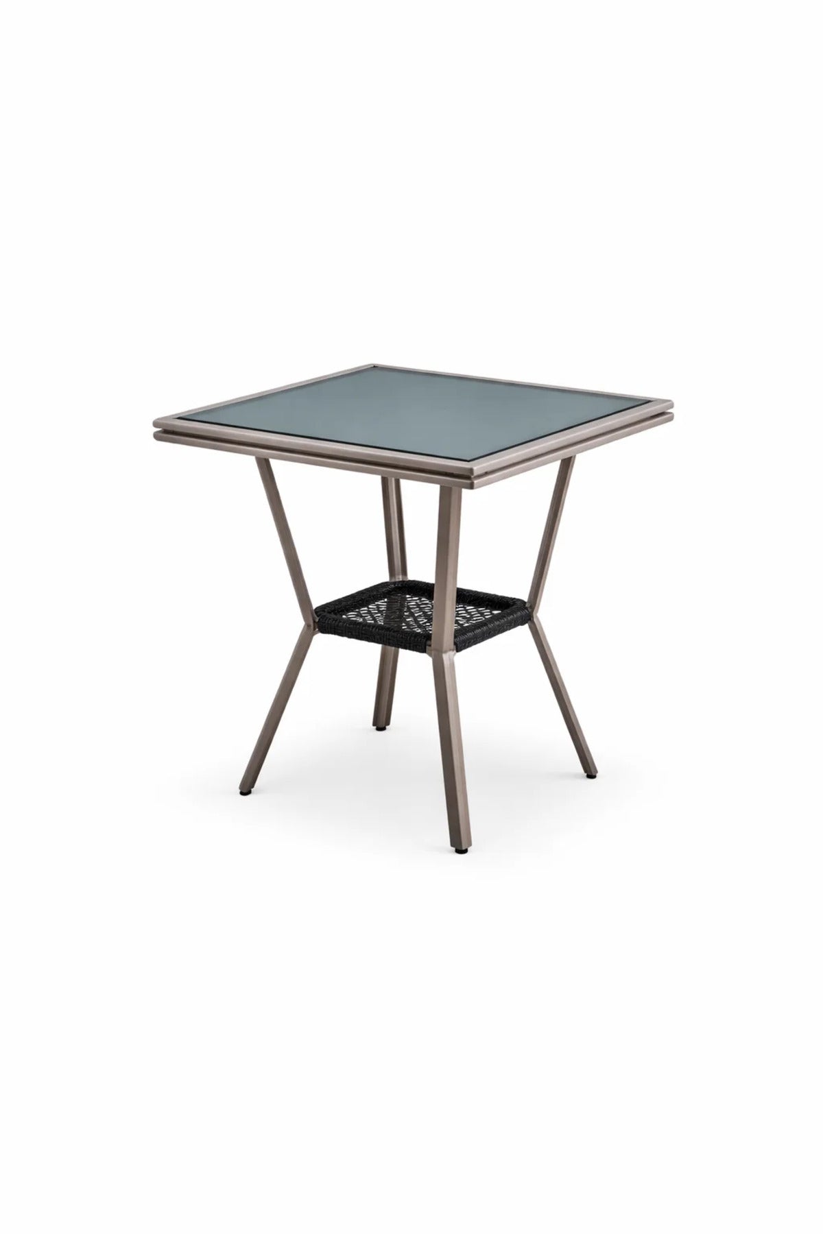 Modern Beige Caf≈Ω Table with Glass Top √ê Compact Square Coffee Table